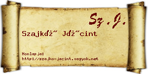 Szajkó Jácint névjegykártya